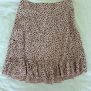 Brandy melville pink floral mini skirt